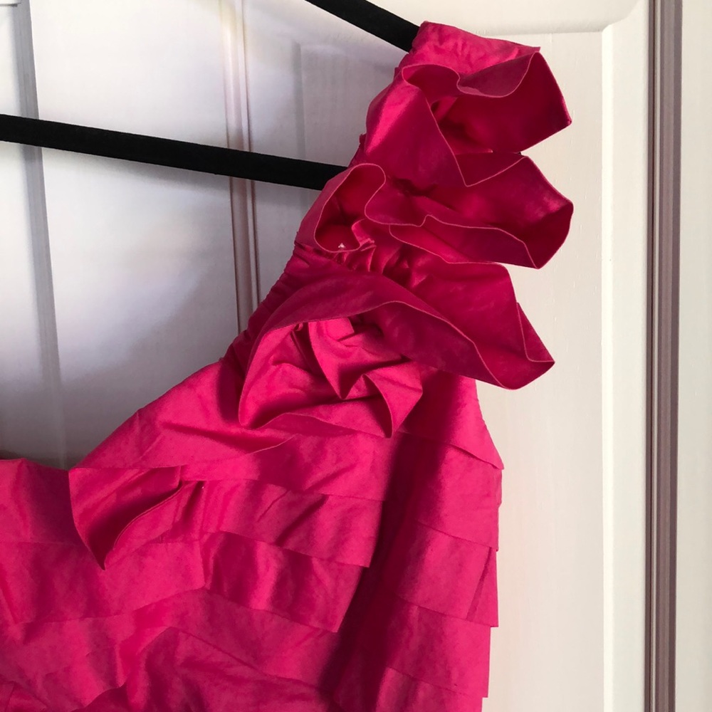 Lulus • One Shoulder Ruffle Dress - Picture 3 of 7